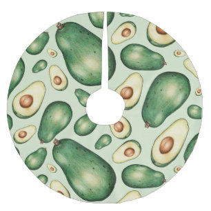 Avocado Pattern Brushed Polyester Tree Skirt