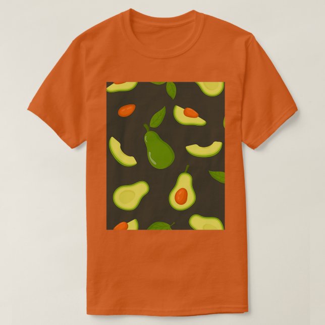 Avocado Pattern Dark Green T-Shirt (Design Front)