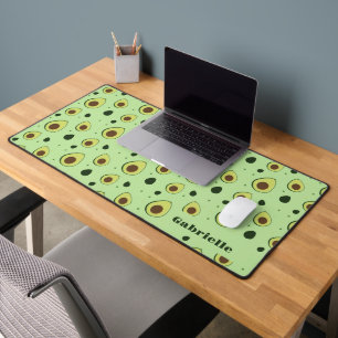 Avocado Pattern Fruit Food Name Desk Mat