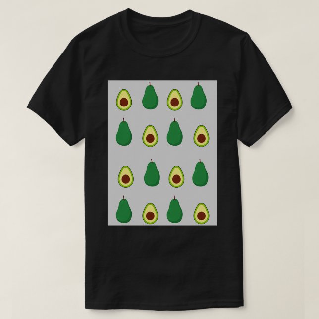Avocado pattern light grey T-Shirt (Design Front)