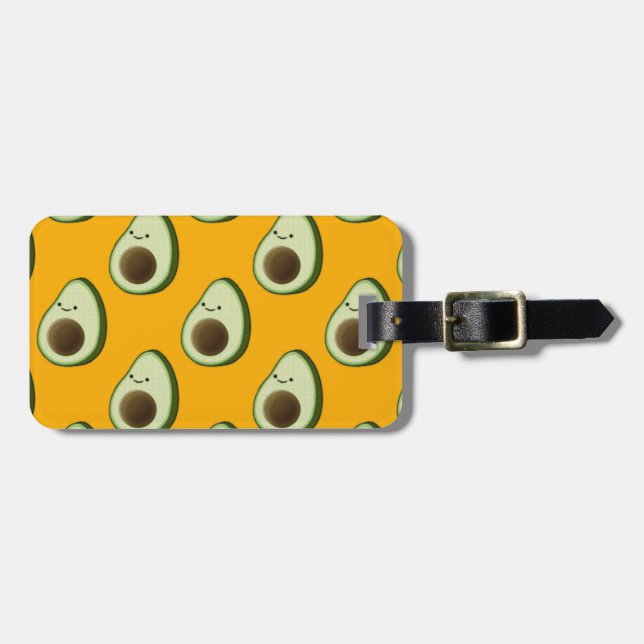 Avocado Pattern Luggage Tag (Front Horizontal)