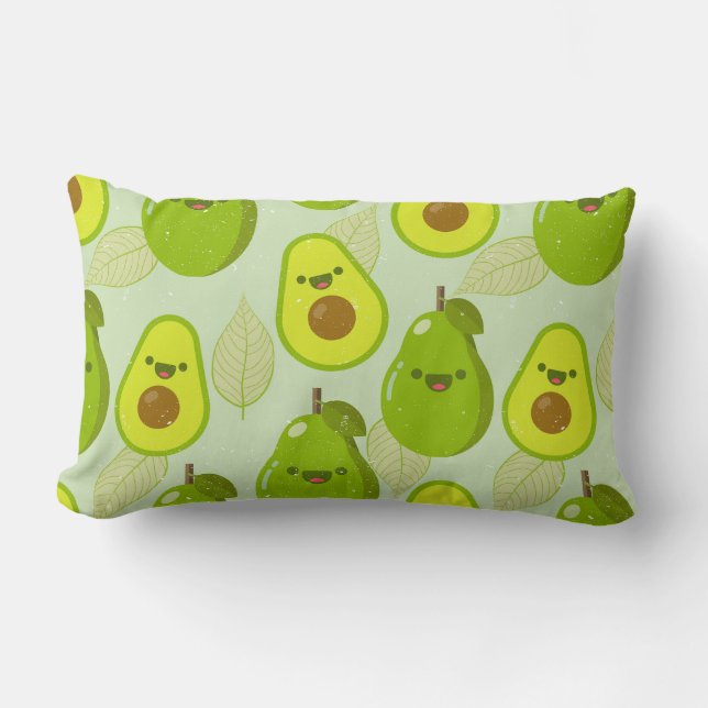 Avocado Pattern Lumbar Cushion (Front)