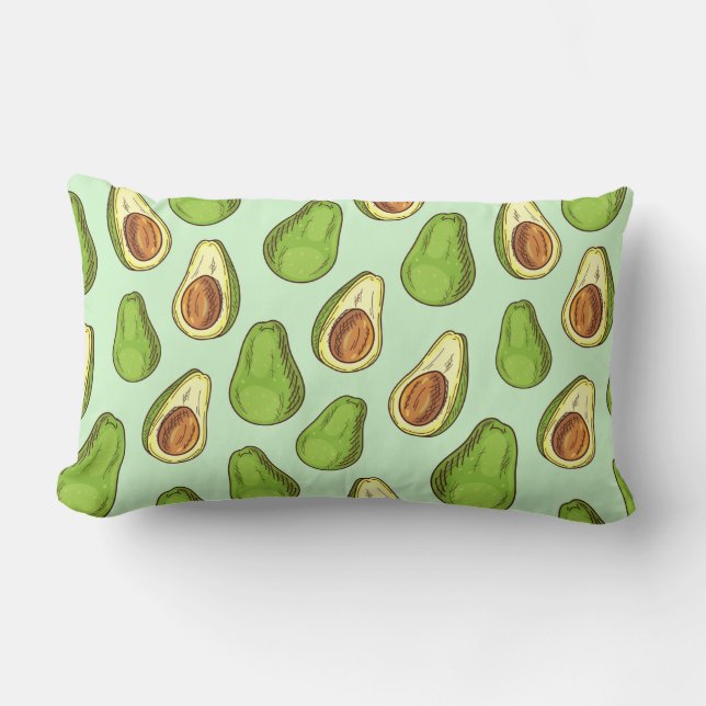 Avocado Pattern Lumbar Cushion (Front)