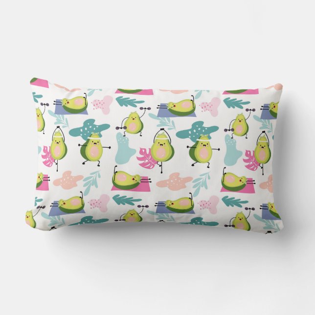 Avocado Pattern Lumbar Pillow (Front)