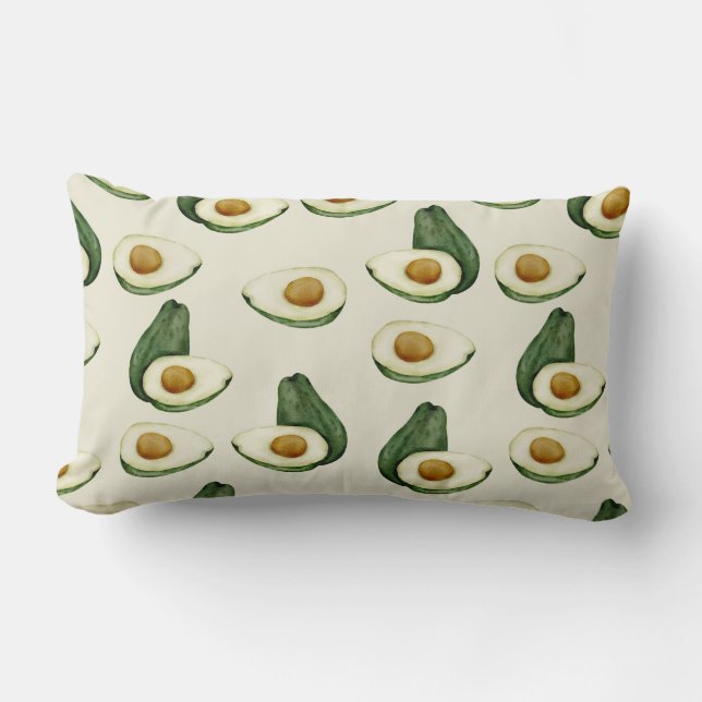 Avocado Pattern Lumbar Pillow (Front)