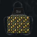 Avocado Pattern Personalised Kitchen  Apron<br><div class="desc">Repeat pattern avocado custom name option. Add your own name for a unique apron.</div>