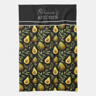 Avocado Pattern Personalised Kitchen  Tea Towel