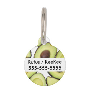 Avocado Pattern Pet Tag