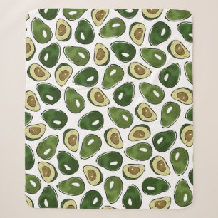 Avocado pattern sherpa blanket