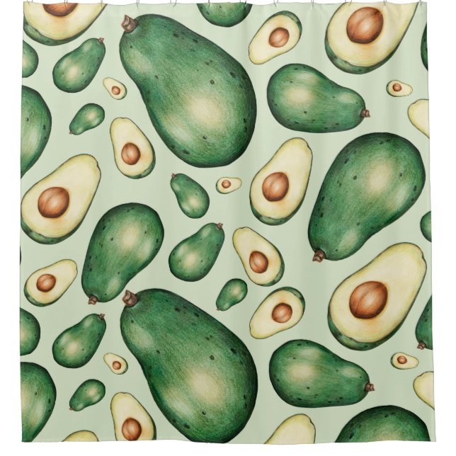 Avocado Pattern Shower Curtain (Front)