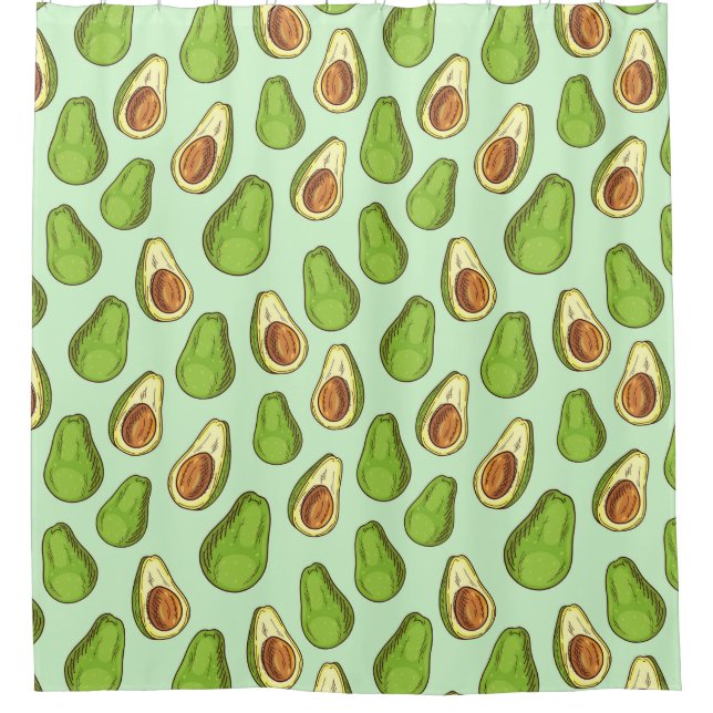 Avocado Pattern Shower Curtain (Front)