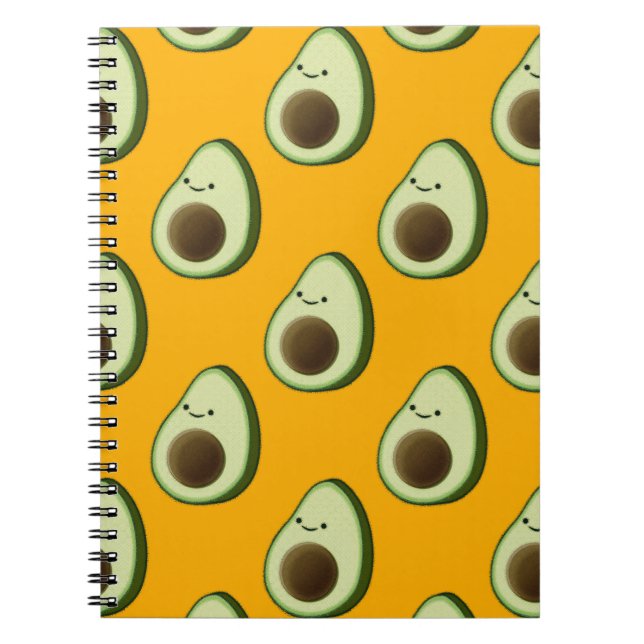 Avocado Pattern Spiral Notebook (Front)