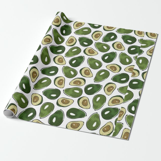 Avocado pattern wrapping paper (Unrolled)