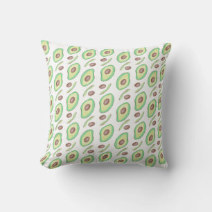 Avocado Pits Slices Fruit Hand Drawn Pattern Cushion