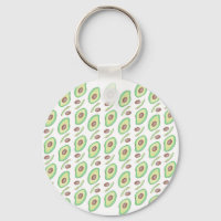 Avocado Pits Slices Fruit Hand Drawn Pattern