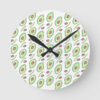 Avocado Pits Slices Fruit Hand Drawn Pattern