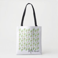 Avocado Pits Slices Fruit Hand Drawn Pattern