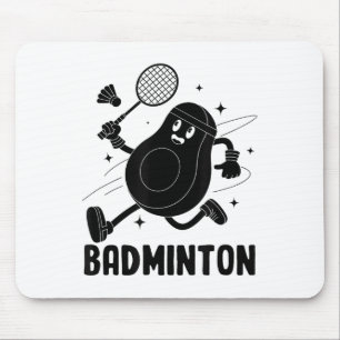 Avocado Playing Badminton Healthy Vegetarian Food Mouse Pad