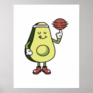 Avocado Playing Ball- Funny Avocado Lover Gift Poster