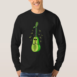 Avocado Playing Guitar Acoustic Electric Musician T-Shirt