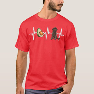 Avocado Portuguese Water Dog Heartbeat Dog Lover  T-Shirt