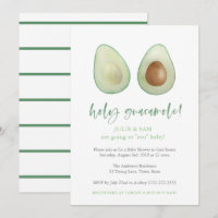 Avocado Punny Funny Couples Baby Shower