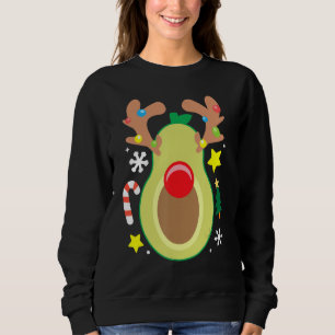 Avocado Reindeer Funny Cute Food Christmas Sweatshirt