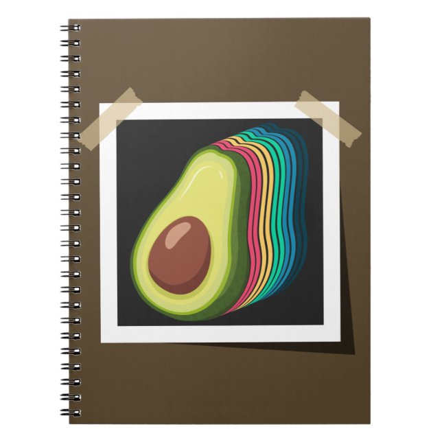 Avocado Retro Photo Colour Scheme Fruit Vintage Notebook (Front)