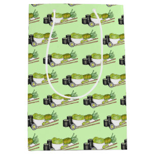 Avocado Rolls Wasabi Sushi Japanese Food Dinner Medium Gift Bag