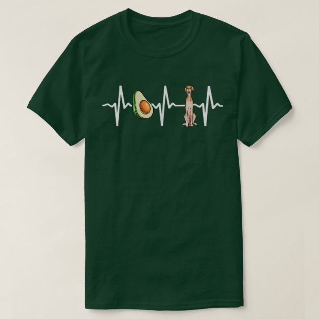 Avocado Saluki Heartbeat Dog Lover  T-Shirt (Design Front)