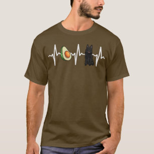 Avocado Schipperke Heartbeat Dog Lover T-Shirt