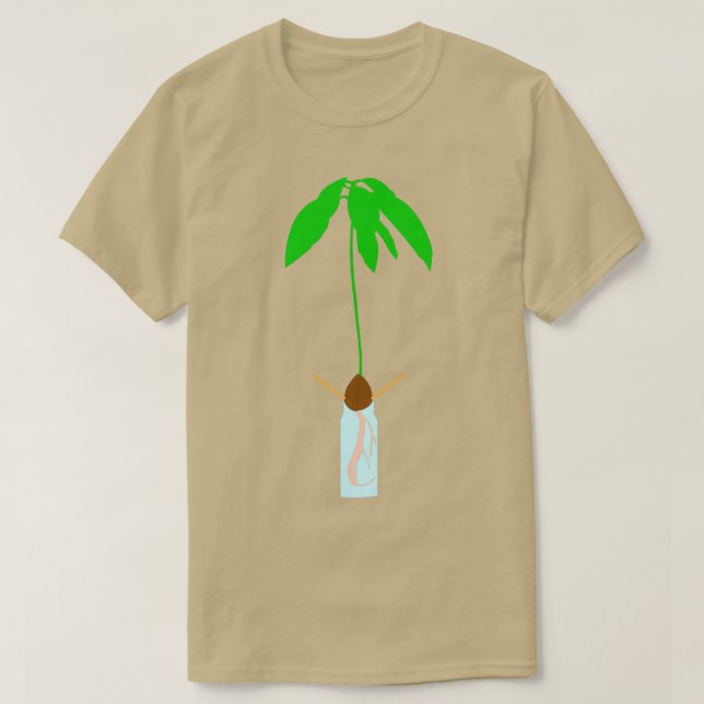 Avocado Seed Toothpick Growing T-Shirt (Design Front)