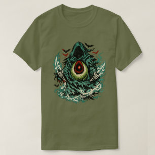 Avocado Shadow Phantom Halloween — Dark Art Retro T-Shirt