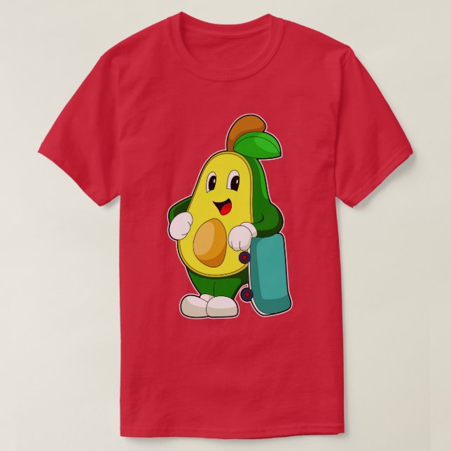 Avocado Skater Skateboard T-Shirt (Design Front)