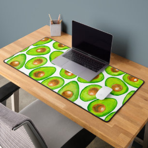 Avocado slices watercolor desk mat