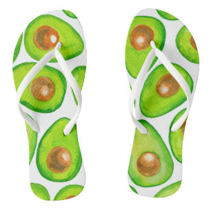Avocado slices watercolor jandals