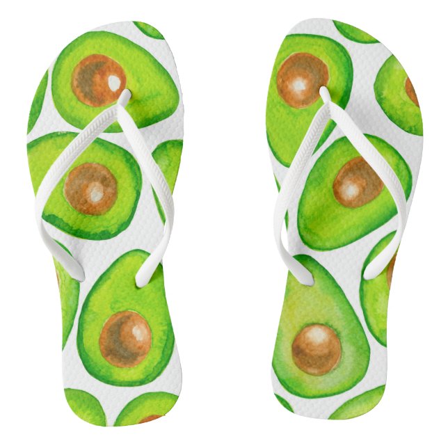 Avocado slices watercolor jandals (Footbed)