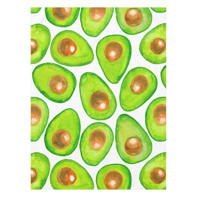 Avocado slices watercolor tablecloth (Front)