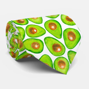 Avocado slices watercolor tie