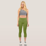Avocado Solid plain Colour Capri Leggings<br><div class="desc">#6A7E22
Avocado solid plain colour</div>
