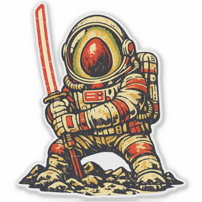 Avocado Space Commander — Vintage Retro Sci-Fi War (Front)