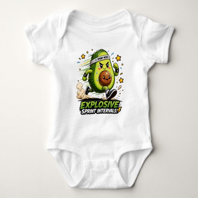 Avocado Sprint Mode Cardio Runner Fitness Tee (Front)