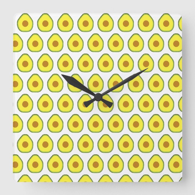 Avocado Square Wall Clock (Front)