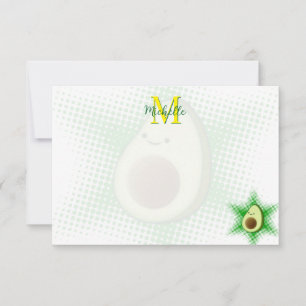 Avocado Superstar Custom Monogram Card