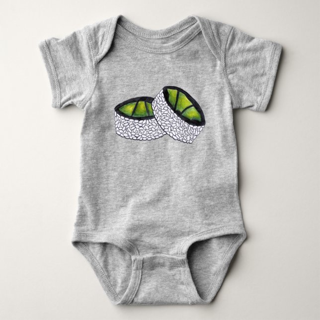 Avocado Sushi Roll Rolls Japanese Food Japan Baby Bodysuit (Front)