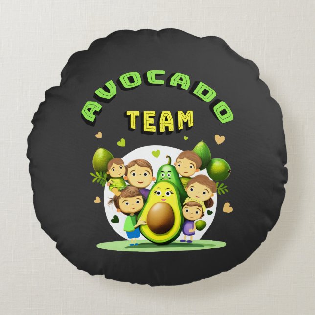 Avocado team round cushion (Front)