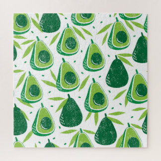 Avocado, textured stamp, seamless pattern. jigsaw puzzle