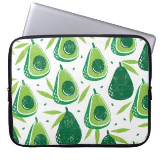 Avocado, textured stamp, seamless pattern. laptop sleeve