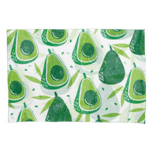 Avocado, textured stamp, seamless pattern. pillowcase