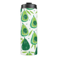 Avocado, textured stamp, seamless pattern.